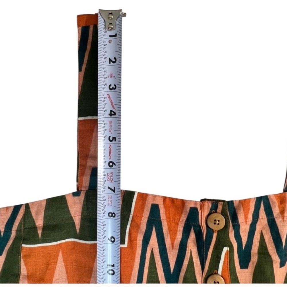 VERONICA BEARD Tiffany Square Neck Top, Sundance Abstract Linen, Size Large - Picture 5 of 12